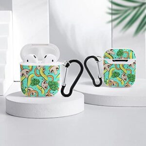 Parsley and Broccoli Airpods Case Wireless Shockproof Protective Bluetooth Headset Cover with a Key Chain Compatible with AirPod 1&2