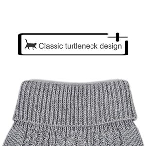 Jnancun Cat Sweater Turtleneck Knitted Sleeveless Cat Clothes Warm Winter Kitten Clothes Outfits for Cats or Small Dogs in Cold Season (Medium, Grey)