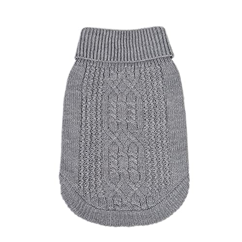 Jnancun Cat Sweater Turtleneck Knitted Sleeveless Cat Clothes Warm Winter Kitten Clothes Outfits for Cats or Small Dogs in Cold Season (Medium, Grey)