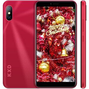 kxd android phone unlocked 6a cell phones unlock dual sim - 3g smartphones full-screen - 1+8gb/ 64gb extension - face id - 8mp+5mp camera - red
