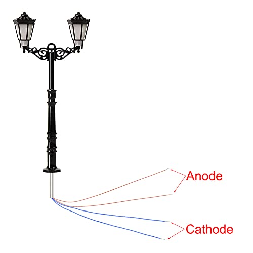 LQS77 3pcs Model Railroad Two-Heads N Scale 1:160 Lamp Street Lgiht Led (N Scale)