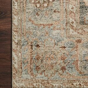 Loloi II Margot Collection MAT-03 Ocean/Spice, Traditional 7'-6" x 9'-6" Area Rug