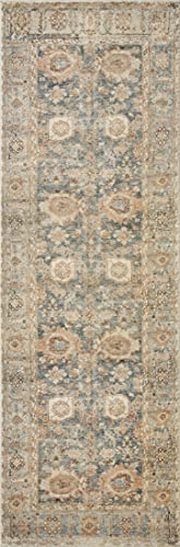 Loloi II Margot Collection MAT-03 Ocean/Spice, Traditional 7'-6" x 9'-6" Area Rug