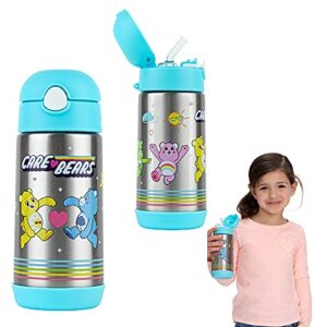 franco kids double wall insulated stainless steel water bottle, 12-ounce, care bears