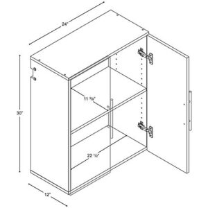 Home Square 2 Piece Wall Mounted Garage Cabinet Set in White