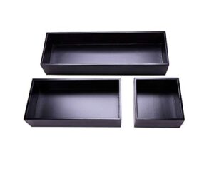 sansnow black boxes drawer organizer bamboo organizer boxes set of 3 black