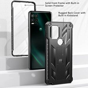 SOiOS for Motorola Moto G Stylus 5G Case: Built-in Screen Protector Kickstand Full Body Dual-Layer Protective Shockproof Heavy-Duty Military Grade Tough Rugged Phone Cover (NOT 2022) Black