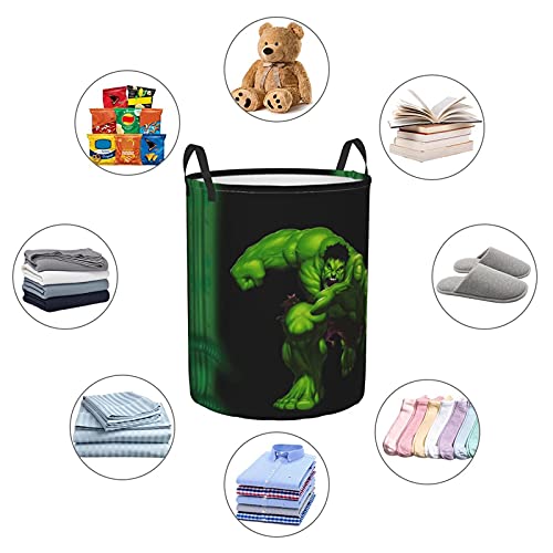 QHMY Laundry Hamper Laundry Baskets Laundry Bags Waterproof Foldable with Handles Large Round Storage Bags 38/62L Family/Kids/Bathroom/Bedroom/Dorm, Black