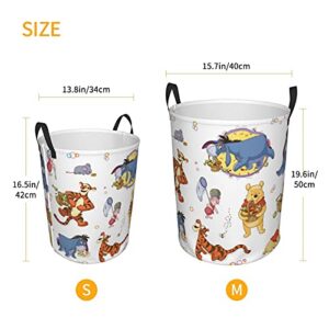 HAGPOVA Laundry Hamper Laundry Baskets Laundry Bags Waterproof Foldable with Handles Large Round Storage Bags 38/62L Family/Kids/Bathroom/Bedroom/Dorm