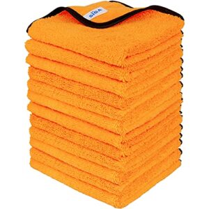 mr.siga professional premium microfiber towels for cars, dual-sided car washing and detailing towels, gold, 15.7 x 23.6 inch, 12 pack