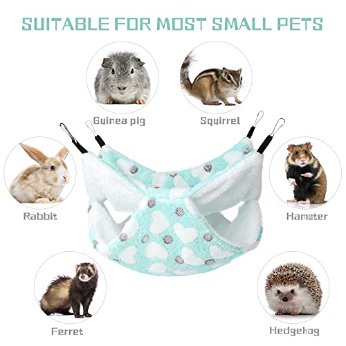 Tiibot 3 Pieces Small Pet Cage Accessories Small Pet Cage Hammock Hanging Tunnel and Bed Hideout Set Guinea Pig Cage Bedding Hanging Bed Cage and Hideout Tunnel for Hamster Squirrel Rabbit