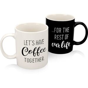 mothers day gift lets have coffee together mugs set 11 oz, engagement gifts for couples - mr and mrs wedding bridal shower gifts newlywed anniversary for wife friend couples mugs
