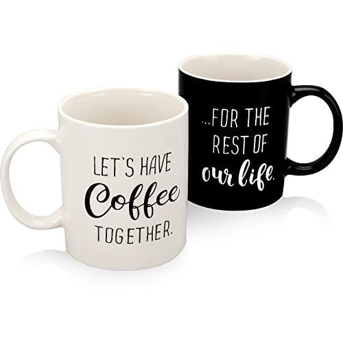 Mothers Day Gift Lets Have Coffee Together Mugs Set 11 oz, Engagement Gifts for Couples - Mr and Mrs Wedding Bridal Shower Gifts Newlywed Anniversary for Wife Friend Couples Mugs