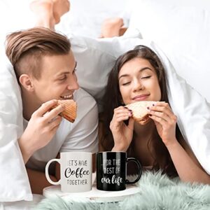 Mothers Day Gift Lets Have Coffee Together Mugs Set 11 oz, Engagement Gifts for Couples - Mr and Mrs Wedding Bridal Shower Gifts Newlywed Anniversary for Wife Friend Couples Mugs