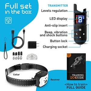 Small Size Dog Training Collar with Remote for Small Dogs with LED Light - Perfect for Small Dogs 5-15lbs - Waterproof & 1000 Feet Range