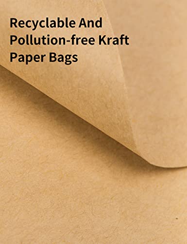 RACETOP Small Brown Kraft Paper Bags with Handles Bulk, 5.9"x3.2"x8.3" 100Pcs Small Brown Gift Bags, Mini Paper Bags, Gift Bags Bulk, Goodie Bag, Retail Bags, Gift Wrap Bags, Shopping Bags