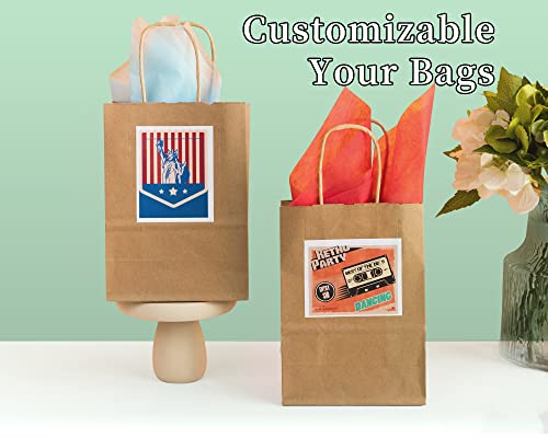 RACETOP Small Brown Kraft Paper Bags with Handles Bulk, 5.9"x3.2"x8.3" 100Pcs Small Brown Gift Bags, Mini Paper Bags, Gift Bags Bulk, Goodie Bag, Retail Bags, Gift Wrap Bags, Shopping Bags