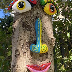 Coonoe Tree Faces Decor Outdoor, Cute Tree Decorations Outdoor Faces, Weather Resistance Colorful and Sturdy Fun Outdoor Tree Faces Decor, Creative Faces for Trees, Garden Tree Art Faces Decor