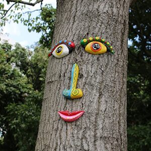 Coonoe Tree Faces Decor Outdoor, Cute Tree Decorations Outdoor Faces, Weather Resistance Colorful and Sturdy Fun Outdoor Tree Faces Decor, Creative Faces for Trees, Garden Tree Art Faces Decor