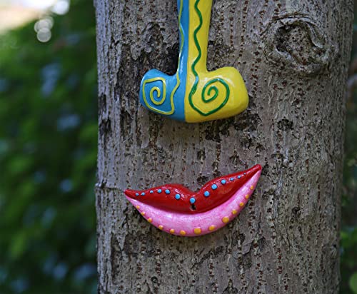 Coonoe Tree Faces Decor Outdoor, Cute Tree Decorations Outdoor Faces, Weather Resistance Colorful and Sturdy Fun Outdoor Tree Faces Decor, Creative Faces for Trees, Garden Tree Art Faces Decor