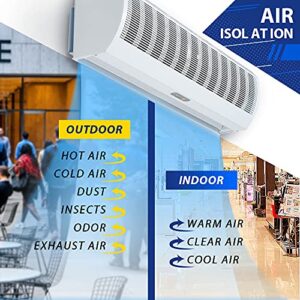Wostore 36' Air Curtain 3 Speeds Commercial Indoor Industrial Househould Air Fan with Remote Control and Magnetic Door Switch