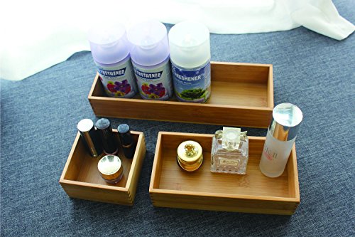 Sansnow Bamboo Kitchen Organizer Boxes Set 3 Pcs