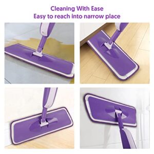 Spray Mop for Floor Cleaning - MEXERRIS Floor Mop with Spray 360°Rotatable with 2 Refillable Bottle 3 Mop Pads Wet Dry Microfiber Mop Floor Cleaning Mop for Hardwood Laminate Wood Tiles