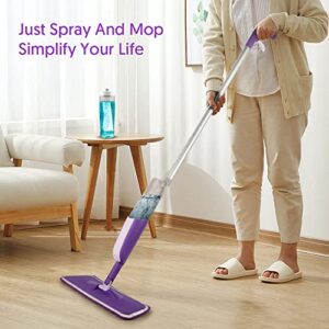 Spray Mop for Floor Cleaning - MEXERRIS Floor Mop with Spray 360°Rotatable with 2 Refillable Bottle 3 Mop Pads Wet Dry Microfiber Mop Floor Cleaning Mop for Hardwood Laminate Wood Tiles