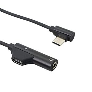 QIANRENON 2 in 1 USB C to 3.5mm Headphones and Charging Adapter Type C to Aux Audio Allocator Adapter Used for USB C Smartphone Without 3.5mm Audio Jack Not Campatible Samsung Series, 2PCS