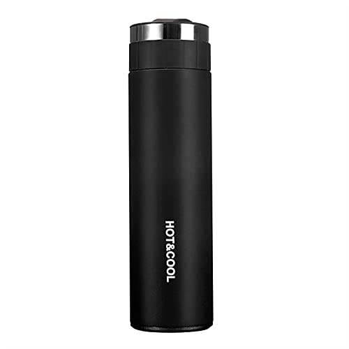 Holeke Flash Water Bottle Stainless Steel Tumblers Vacuum Bottle Thermos Hot Drink Travel Mug Tea Cup With Lid (Black),Holeke,23.5x6.5cm