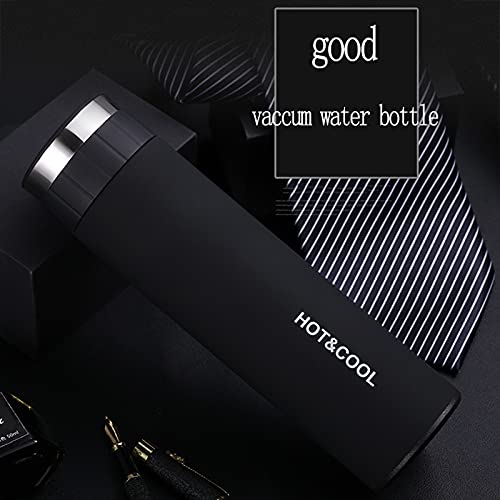 Holeke Flash Water Bottle Stainless Steel Tumblers Vacuum Bottle Thermos Hot Drink Travel Mug Tea Cup With Lid (Black),Holeke,23.5x6.5cm