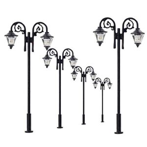 lym61 5pcs model railway 1:87 street lgiht lamps ho scale 65mm or 2.56inch two-heads leds