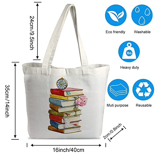 HANGMAI Tote Bag for Women Classics Book Travel Handbag For Students Book Lover Girls Shopping Librarian Gifts