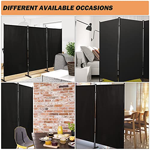 SmarketBuy Room Divider 3 Panels Folding Partition Privacy Screen for Home Decor Office Yard Bedroom, Black (71.7" x 88.2")