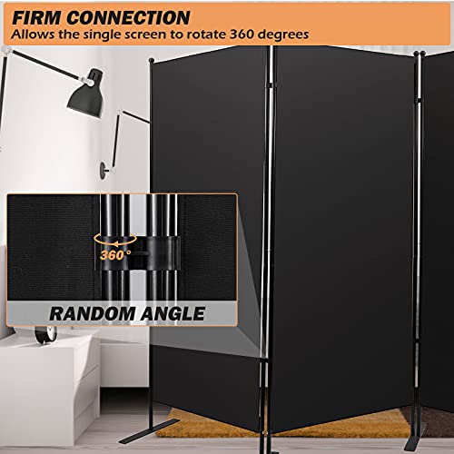 SmarketBuy Room Divider 3 Panels Folding Partition Privacy Screen for Home Decor Office Yard Bedroom, Black (71.7" x 88.2")