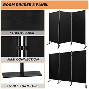 SmarketBuy Room Divider 3 Panels Folding Partition Privacy Screen for Home Decor Office Yard Bedroom, Black (71.7" x 88.2")