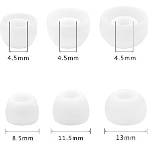 ALXCD Eartips Compatible with Skullcandy Sesh Evo Indy Evo Earbuds, SML 3 Sizes 6 Pair Soft Silicone Replacement Ear Tips Gel Cushion, Replacement for Skullcandy Earbuds Sesh Evo Indy Evo, White