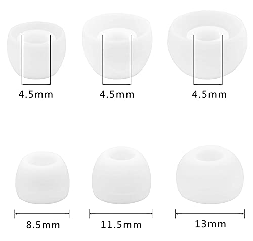 ALXCD Eartips Compatible with Skullcandy Sesh Evo Indy Evo Earbuds, SML 3 Sizes 6 Pair Soft Silicone Replacement Ear Tips Gel Cushion, Replacement for Skullcandy Earbuds Sesh Evo Indy Evo, White