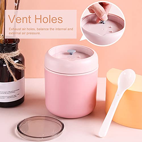 EKDJKK Lunch Container Hot Food Jar, 18 oz Stainless Steel Vacuum Bento Lunch Box for Kids Adult with Spoon, Leak Proof Hot Cold Food for School Office Picnic Travel Outdoors(Pink)