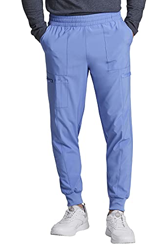 Dickies EDS Essentials Men Scrubs Pant Mid Rise Jogger DK223, M, Ciel