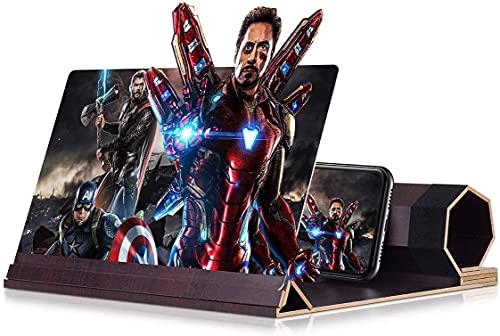 12’’ Screen Magnifier for Smartphone – Mobile Phone 3D Magnifier Projector Screen for Movies, Videos, and Gaming – Foldable Phone Stand with Screen Amplifier – Compatible with All Smartphones