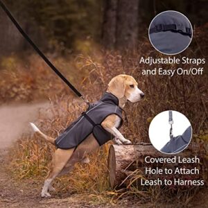 LUCOLOVE Dog Winter Coat - Waterproof Heat-Retaining Insulated Vest - Easy On/Off and Lightweight - for All Weather Conditions - Suits Very Small to Very Large Dog Breeds (L)