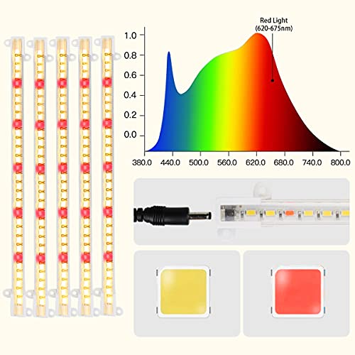 Grow Light Strips, LED 150-Bulb 3500K Dimmable Full Spectrum Plant Growing Lamp Bars for Indoor Plants Hydroponic Veg Succulent Seedling, Daisy-Chain Design