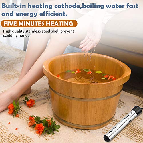 JESTOP Anti-scalding Bucket Heater, Electric Immersion Water Heater with Digital LCD Thermometer, Stainless Steel Guard Submersible Heater, Rapid Heating in Minutes