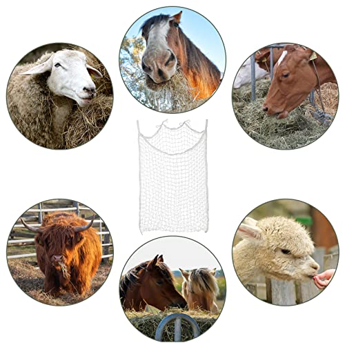 FLKQC Full Day Slow Feed Hay Net Bag Horse Feeding Large Feeder Bag with Small Holes Reduces Horse Feeding Anxiety and Behavioral Issue(36" Length x 32" Width)