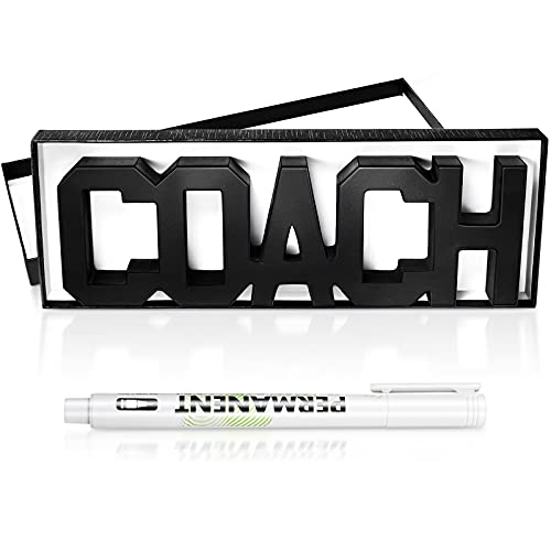 Chinco 3 Pieces Coach Gifts,Coach Wood Sign Desk Shelf Decorations Sports Wood Decor with Gift Box and White Marker Pen for Men Women Basketball Volleyball Baseball Football Hockey Coach(Fresh Style)