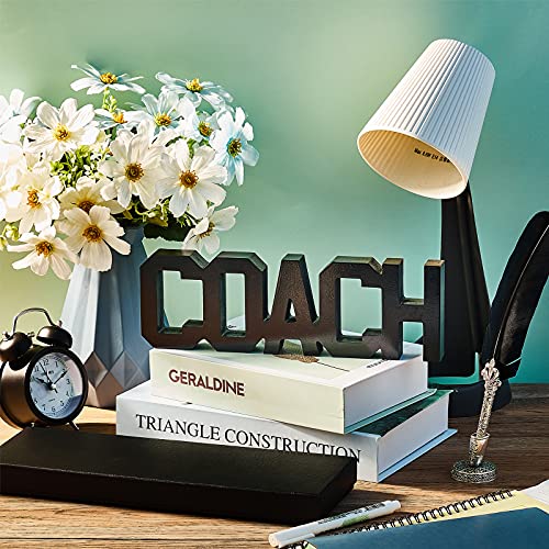 Chinco 3 Pieces Coach Gifts,Coach Wood Sign Desk Shelf Decorations Sports Wood Decor with Gift Box and White Marker Pen for Men Women Basketball Volleyball Baseball Football Hockey Coach(Fresh Style)