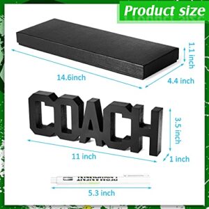 Chinco 3 Pieces Coach Gifts,Coach Wood Sign Desk Shelf Decorations Sports Wood Decor with Gift Box and White Marker Pen for Men Women Basketball Volleyball Baseball Football Hockey Coach(Fresh Style)