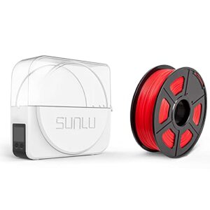 upgraded dryer box of 3d printer filament, sunlu 3d filament dryer box s1, la filament 1.75 mm dimensional accuracy +/- 0.02 mm, 1 kg spool, pla red