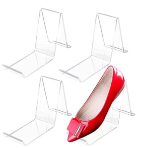 wresty 2 pair/4 pcs acrylic shoe store display stands clear sandal display stands high heel display rack holder for home shopping malls